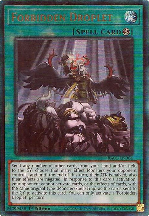 Forbidden Droplet [RA01-EN064] Prismatic Ultimate Rare | Exor Games Summserside