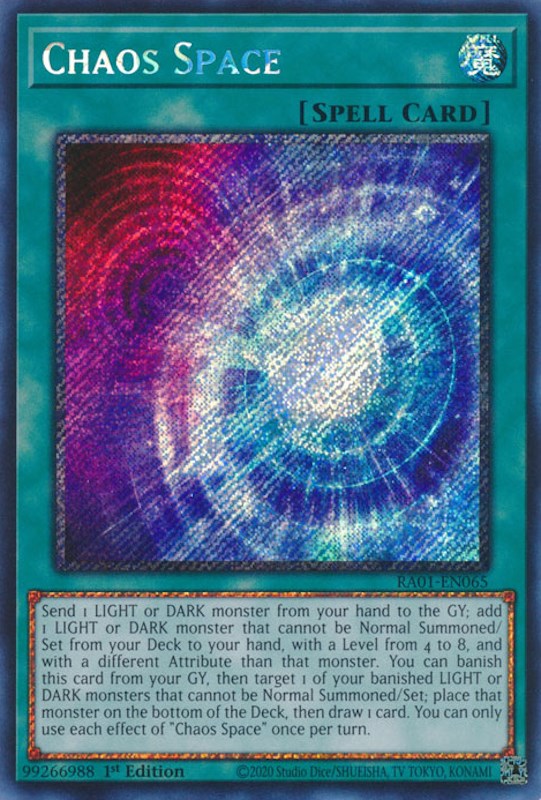 Chaos Space [RA01-EN065] Platinum Secret Rare | Exor Games Summserside