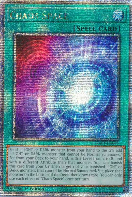 Chaos Space [RA01-EN065] Quarter Century Secret Rare | Exor Games Summserside