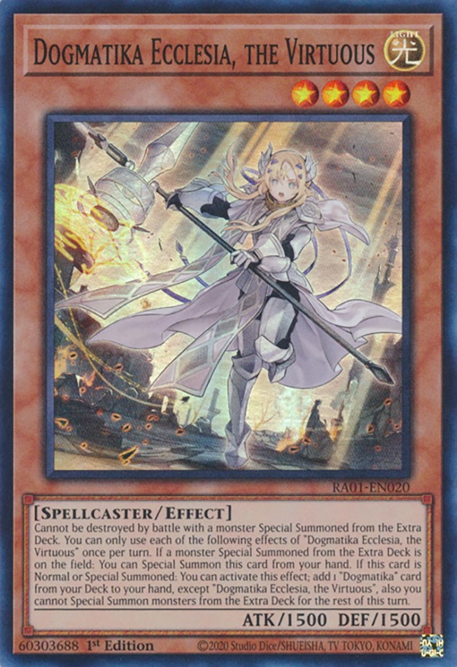 Dogmatika Ecclesia, the Virtuous [RA01-EN020] Super Rare | Exor Games Summserside