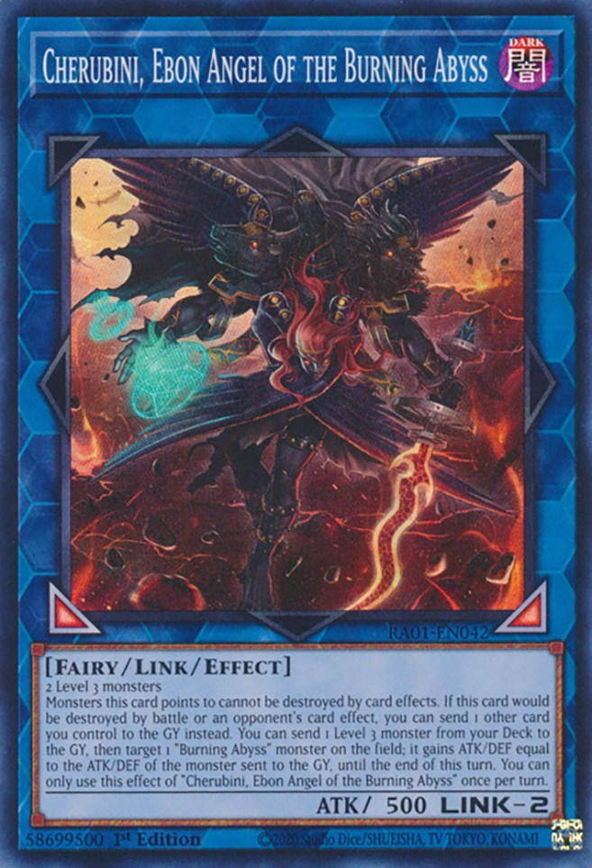 Cherubini, Ebon Angel of the Burning Abyss [RA01-EN042] Super Rare | Exor Games Summserside