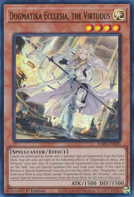 Dogmatika Ecclesia, the Virtuous [RA01-EN020] Ultra Rare | Exor Games Summserside
