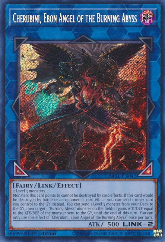 Cherubini, Ebon Angel of the Burning Abyss [RA01-EN042] Secret Rare | Exor Games Summserside