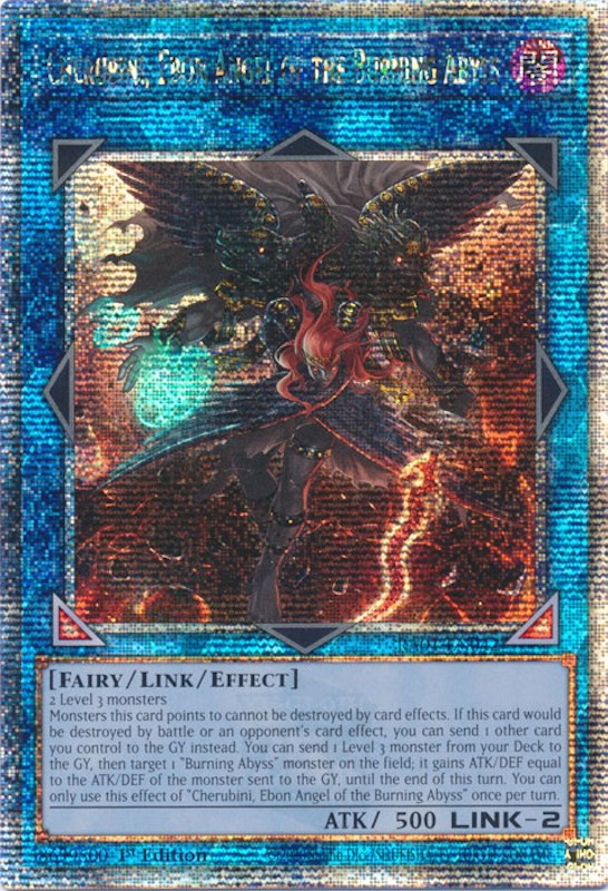 Cherubini, Ebon Angel of the Burning Abyss [RA01-EN042] Quarter Century Secret Rare | Exor Games Summserside