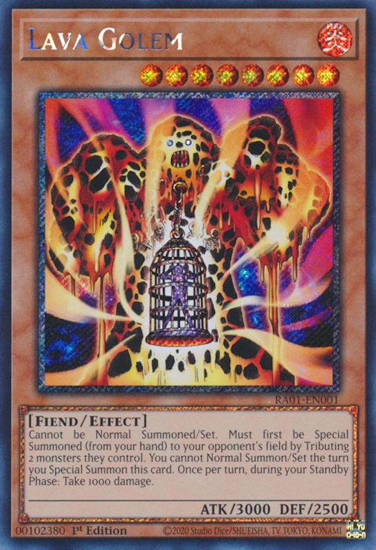 Lava Golem [RA01-EN001] Platinum Secret Rare | Exor Games Summserside