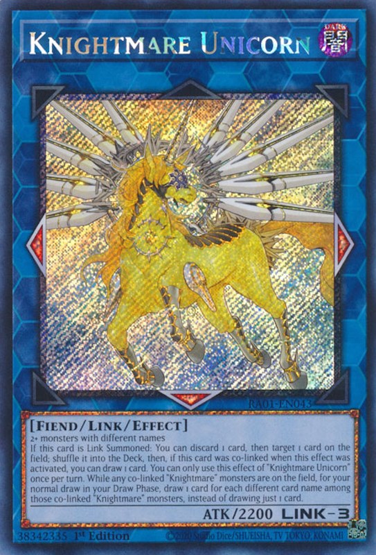 Knightmare Unicorn [RA01-EN043] Platinum Secret Rare | Exor Games Summserside