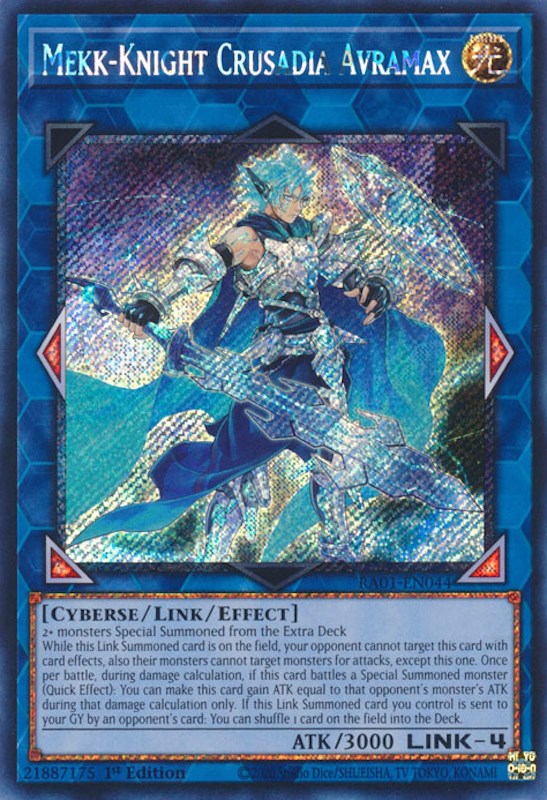 Mekk-Knight Crusadia Avramax [RA01-EN044] Platinum Secret Rare | Exor Games Summserside