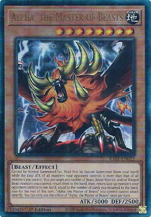 Alpha, the Master of Beasts [RA01-EN022] Prismatic Ultimate Rare | Exor Games Summserside