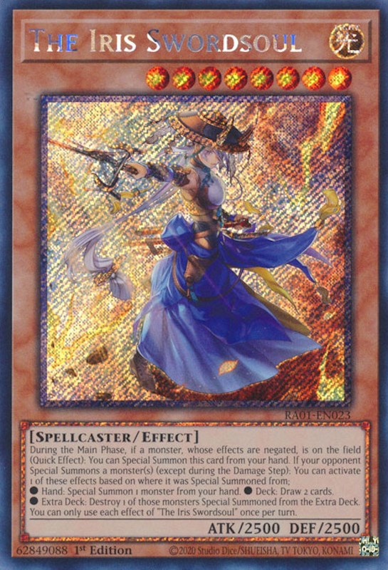 The Iris Swordsoul [RA01-EN023] Platinum Secret Rare | Exor Games Summserside