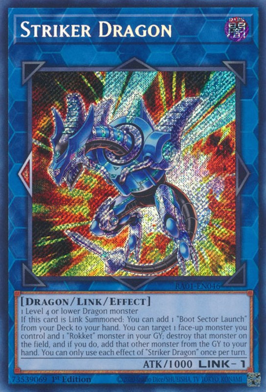 Striker Dragon [RA01-EN046] Secret Rare | Exor Games Summserside