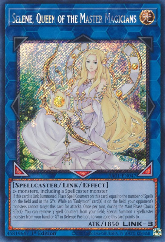 Selene, Queen of the Master Magicians [RA01-EN047] Platinum Secret Rare | Exor Games Summserside