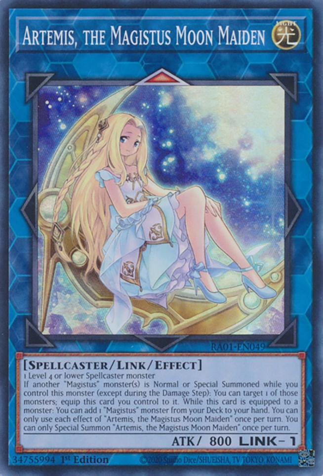 Artemis, the Magistus Moon Maiden [RA01-EN049] Super Rare | Exor Games Summserside