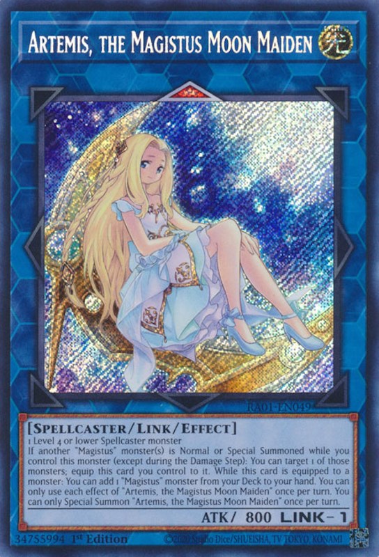 Artemis, the Magistus Moon Maiden [RA01-EN049] Secret Rare | Exor Games Summserside