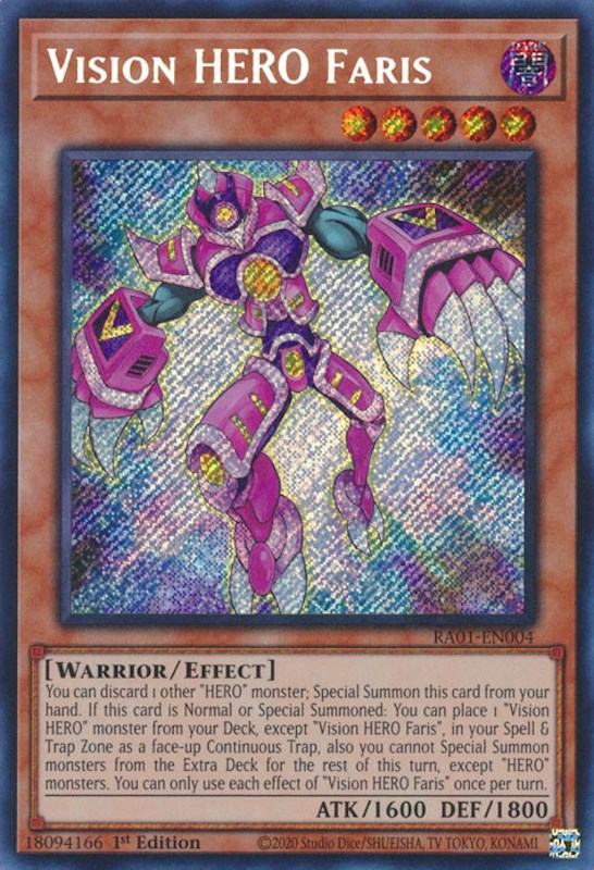 Vision HERO Faris [RA01-EN004] Secret Rare | Exor Games Summserside