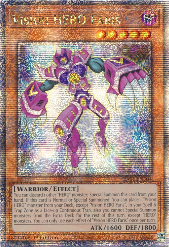 Vision HERO Faris [RA01-EN004] Quarter Century Secret Rare | Exor Games Summserside