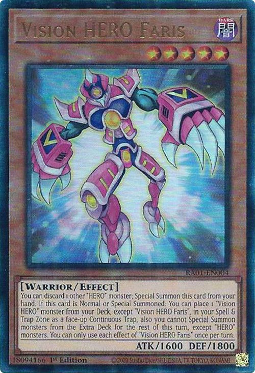 Vision HERO Faris [RA01-EN004] Prismatic Ultimate Rare | Exor Games Summserside