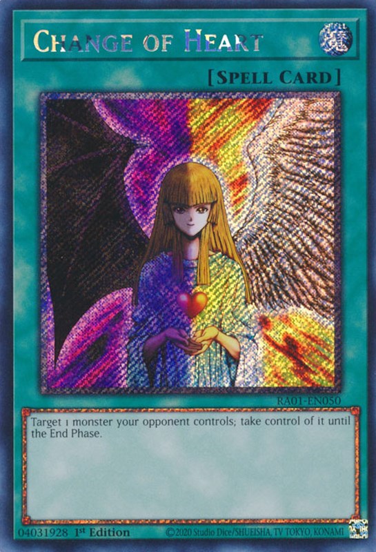 Change of Heart [RA01-EN050] Platinum Secret Rare | Exor Games Summserside