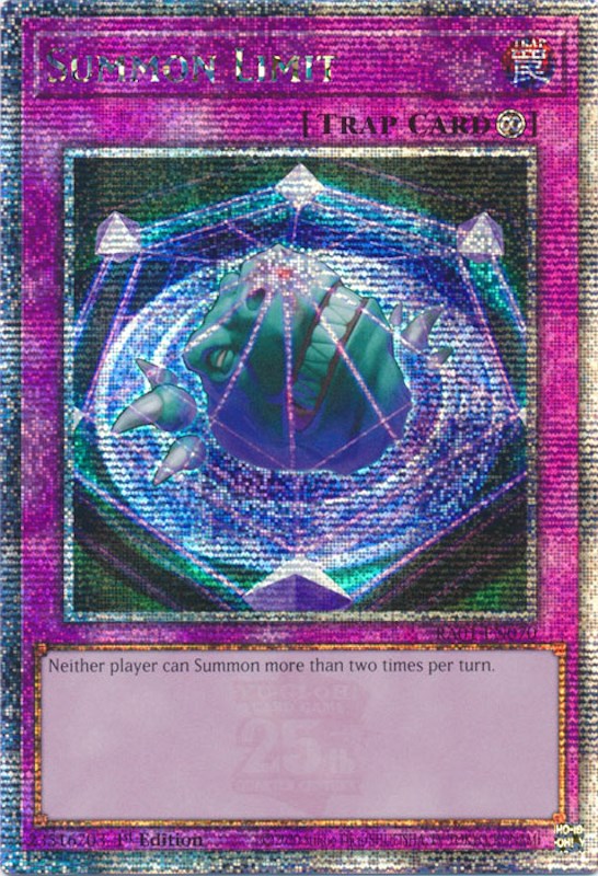 Summon Limit [RA01-EN070] Quarter Century Secret Rare | Exor Games Summserside