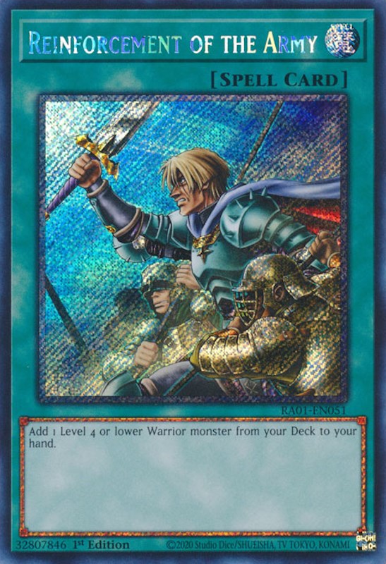 Reinforcement of the Army [RA01-EN051] Platinum Secret Rare | Exor Games Summserside