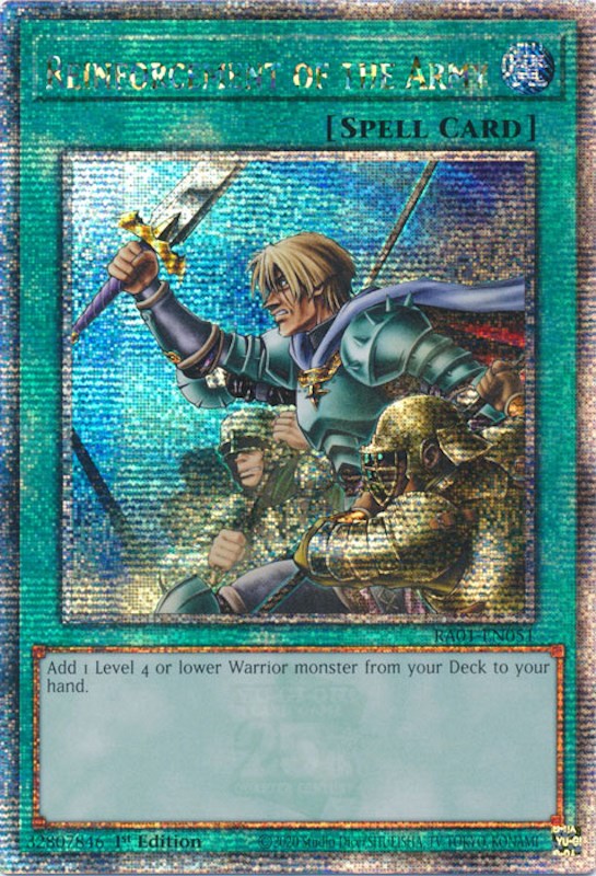 Reinforcement of the Army [RA01-EN051] Quarter Century Secret Rare | Exor Games Summserside