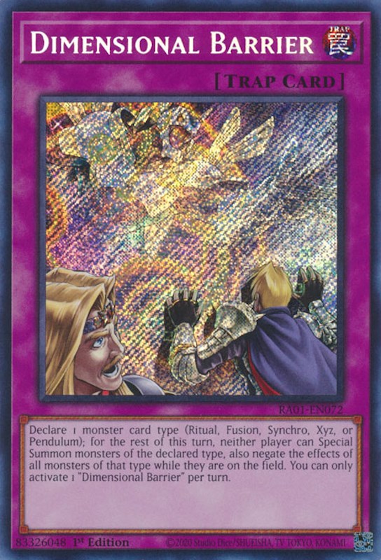 Dimensional Barrier [RA01-EN072] Secret Rare | Exor Games Summserside