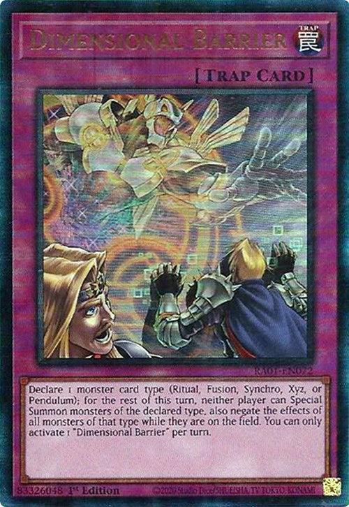 Dimensional Barrier [RA01-EN072] Prismatic Ultimate Rare | Exor Games Summserside