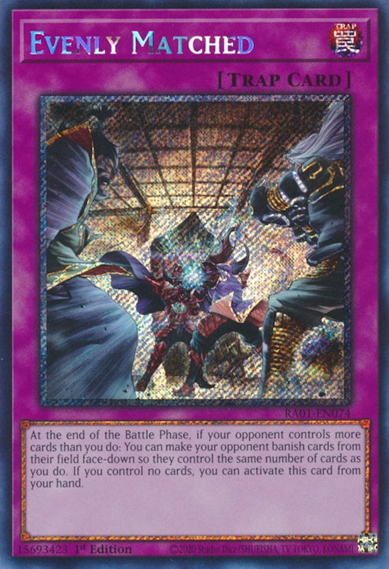 Evenly Matched [RA01-EN074] Platinum Secret Rare | Exor Games Summserside