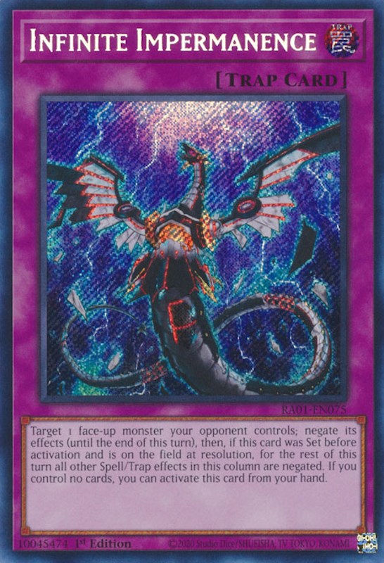 Infinite Impermanence [RA01-EN075] Secret Rare | Exor Games Summserside