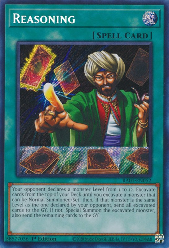 Reasoning [RA01-EN052] Secret Rare | Exor Games Summserside