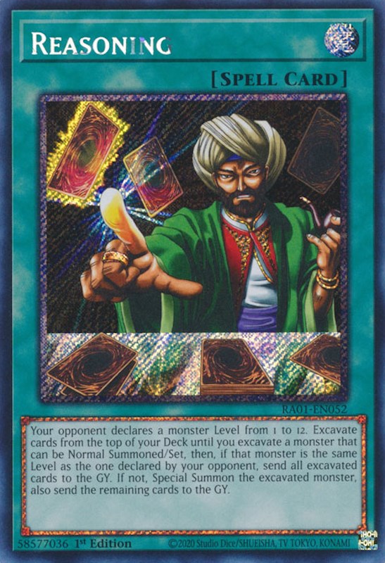 Reasoning [RA01-EN052] Platinum Secret Rare | Exor Games Summserside