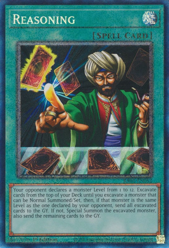 Reasoning [RA01-EN052] Prismatic Collector's Rare | Exor Games Summserside