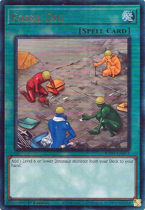 Fossil Dig [RA01-EN053] Prismatic Ultimate Rare | Exor Games Summserside