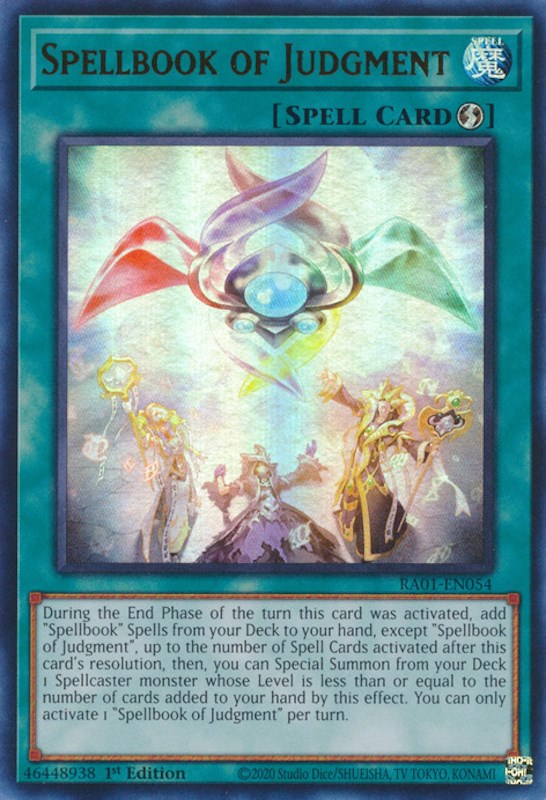 Spellbook of Judgment [RA01-EN054] Ultra Rare | Exor Games Summserside