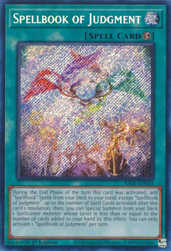 Spellbook of Judgment [RA01-EN054] Secret Rare | Exor Games Summserside