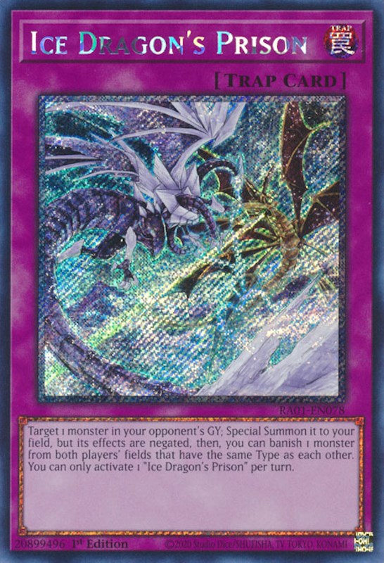 Ice Dragon's Prison [RA01-EN078] Platinum Secret Rare | Exor Games Summserside