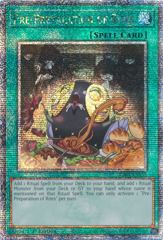 Pre-Preparation of Rites [RA01-EN055] Quarter Century Secret Rare | Exor Games Summserside