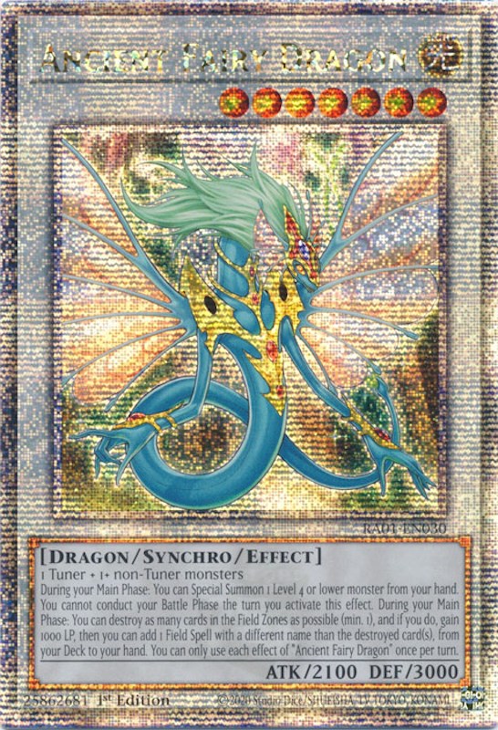 Ancient Fairy Dragon [RA01-EN030] Quarter Century Secret Rare | Exor Games Summserside