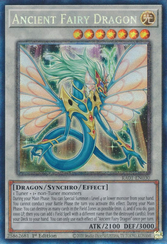 Ancient Fairy Dragon [RA01-EN030] Prismatic Collector's Rare | Exor Games Summserside