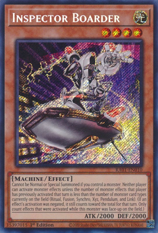 Inspector Boarder [RA01-EN010] Secret Rare | Exor Games Summserside