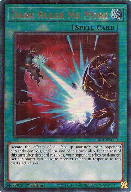 Dark Ruler No More [RA01-EN060] Prismatic Ultimate Rare | Exor Games Summserside