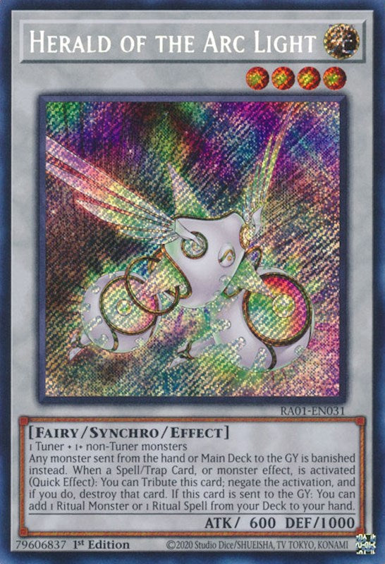 Herald of the Arc Light [RA01-EN031] Secret Rare | Exor Games Summserside