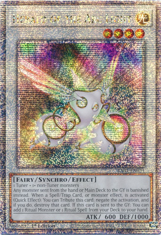 Herald of the Arc Light [RA01-EN031] Quarter Century Secret Rare | Exor Games Summserside