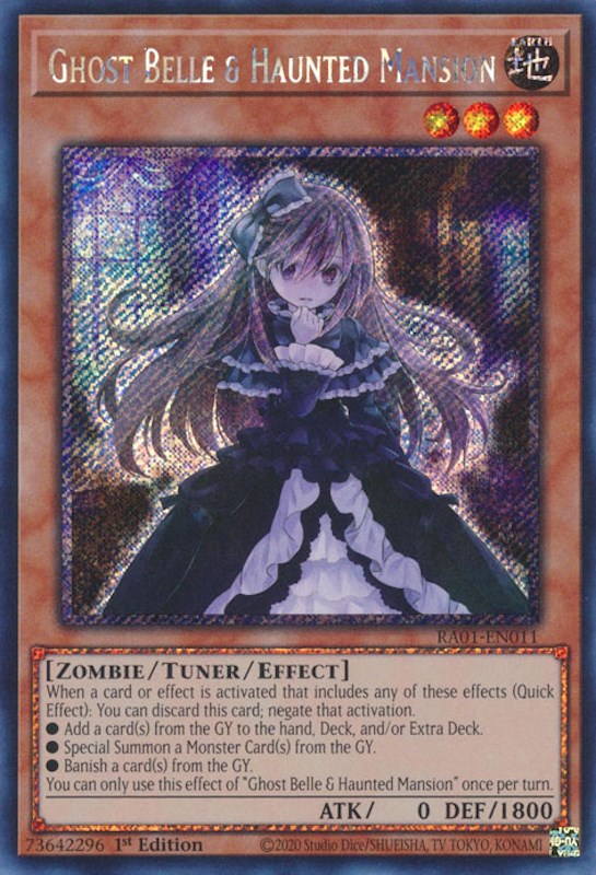 Ghost Belle & Haunted Mansion [RA01-EN011] Platinum Secret Rare | Exor Games Summserside