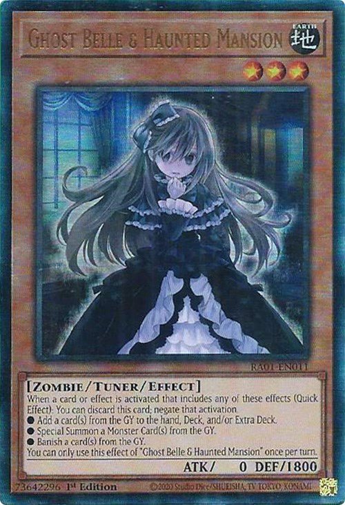 Ghost Belle & Haunted Mansion [RA01-EN011] Prismatic Ultimate Rare | Exor Games Summserside