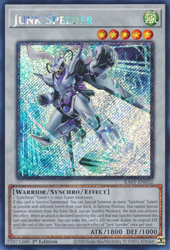 Junk Speeder [RA01-EN032] Platinum Secret Rare | Exor Games Summserside