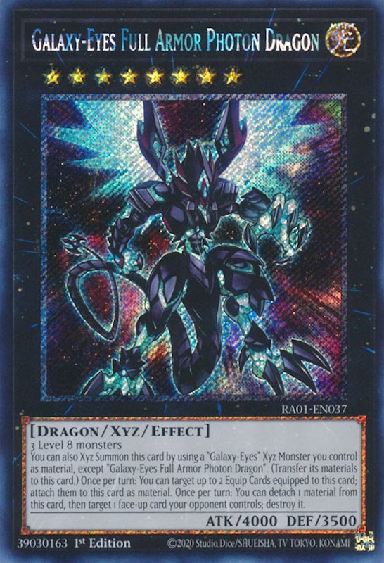 Galaxy-Eyes Full Armor Photon Dragon [RA01-EN037] Platinum Secret Rare | Exor Games Summserside