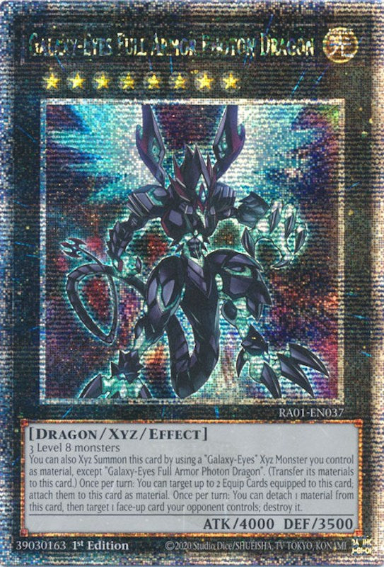 Galaxy-Eyes Full Armor Photon Dragon [RA01-EN037] Quarter Century Secret Rare | Exor Games Summserside