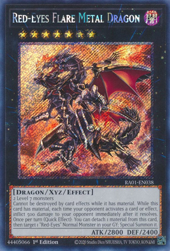 Red-Eyes Flare Metal Dragon [RA01-EN038] Platinum Secret Rare | Exor Games Summserside