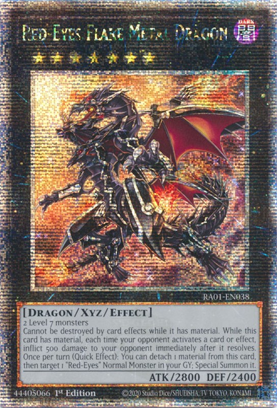 Red-Eyes Flare Metal Dragon [RA01-EN038] Quarter Century Secret Rare | Exor Games Summserside