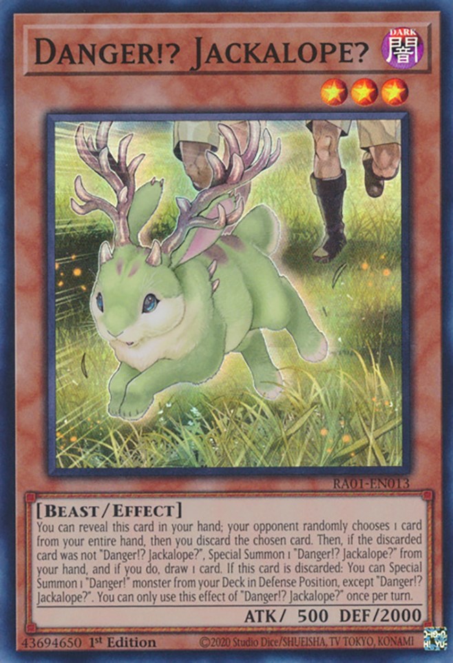 Danger!? Jackalope? [RA01-EN013] Super Rare | Exor Games Summserside